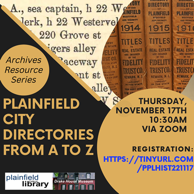 Plainfield City Directories program flyer