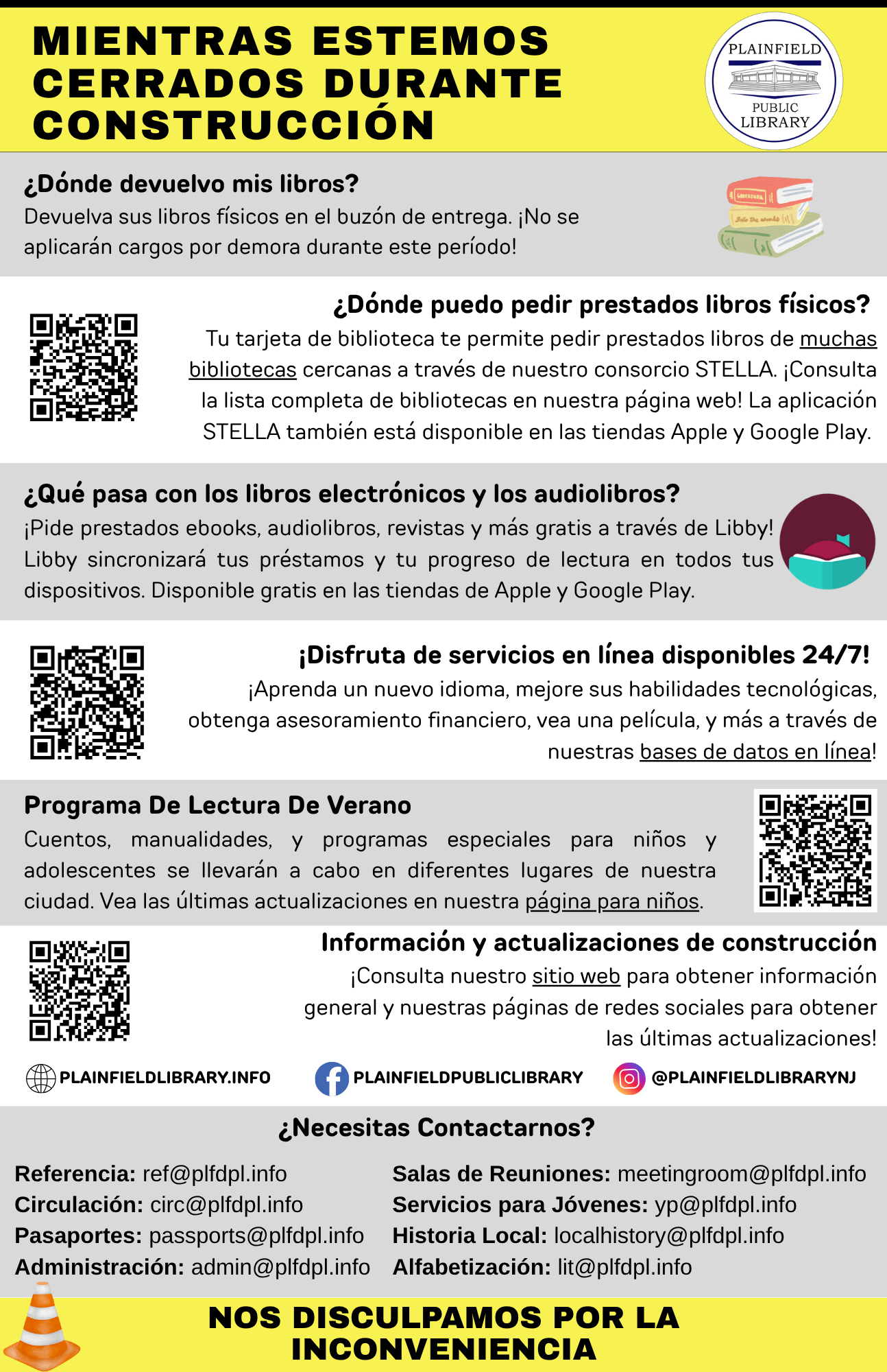 mientras estemos cerrados durante construccion